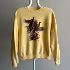 1980/90s Pheasants Buttery Yellow Sweatshirt