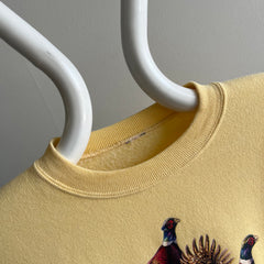 1980/90s Pheasants Buttery Yellow Sweatshirt