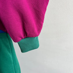 1980s Color Block Bonanza Henley Sweatshirt