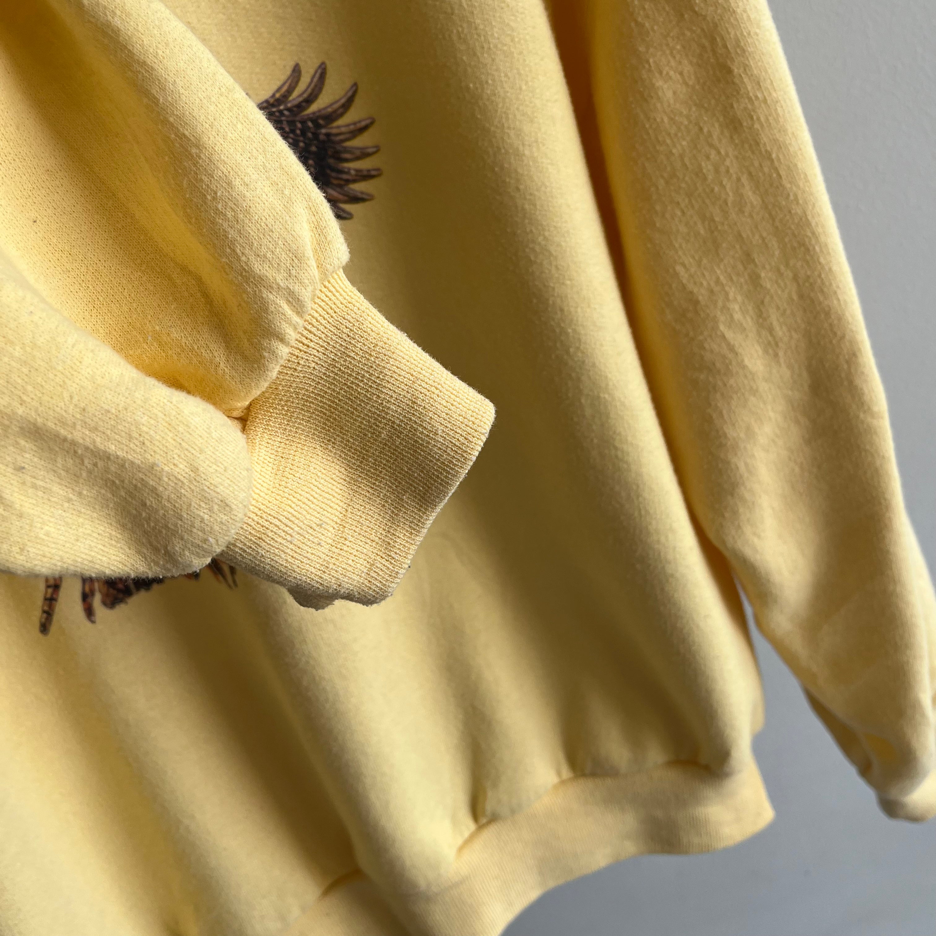 1980/90s Pheasants Buttery Yellow Sweatshirt