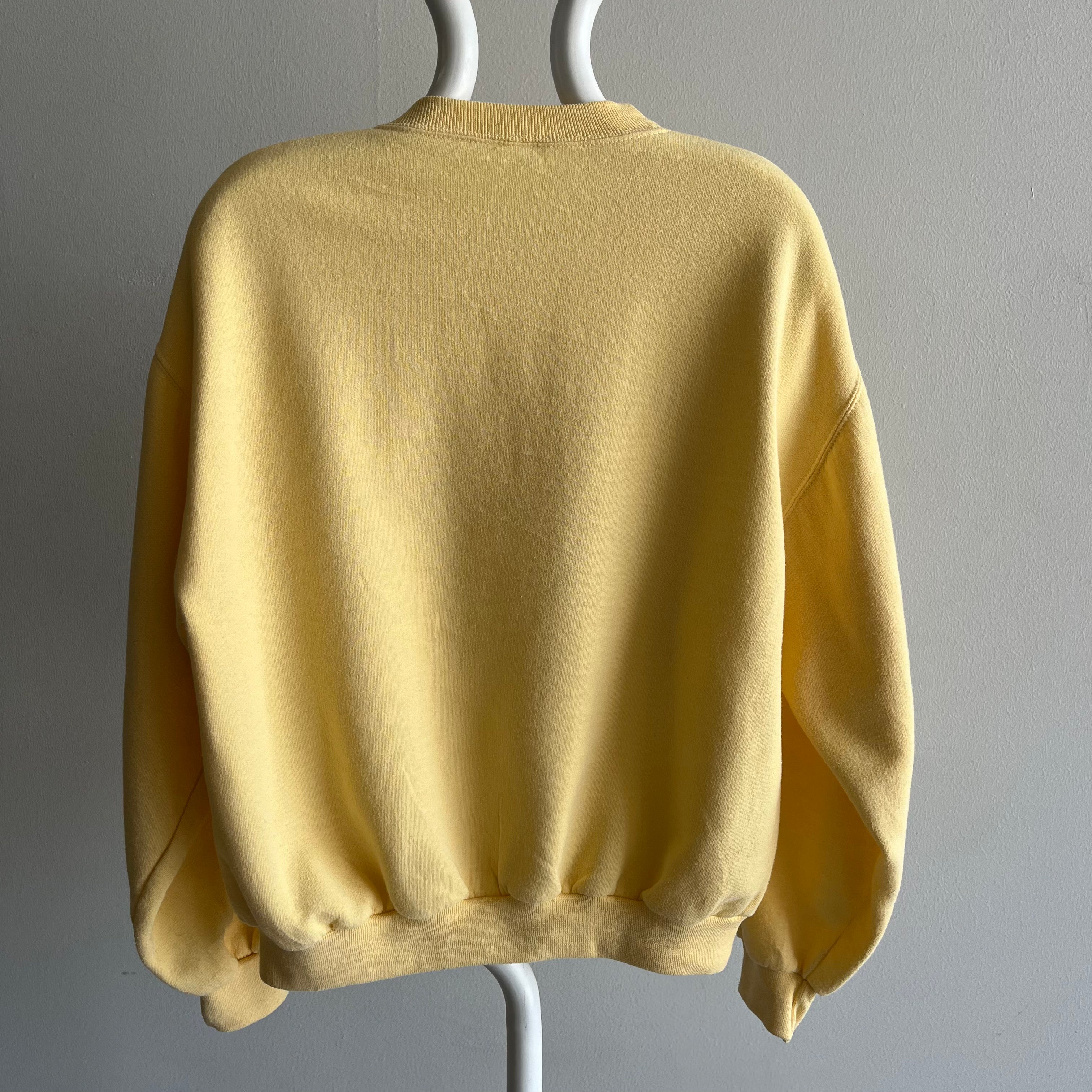 1980/90s Pheasants Buttery Yellow Sweatshirt