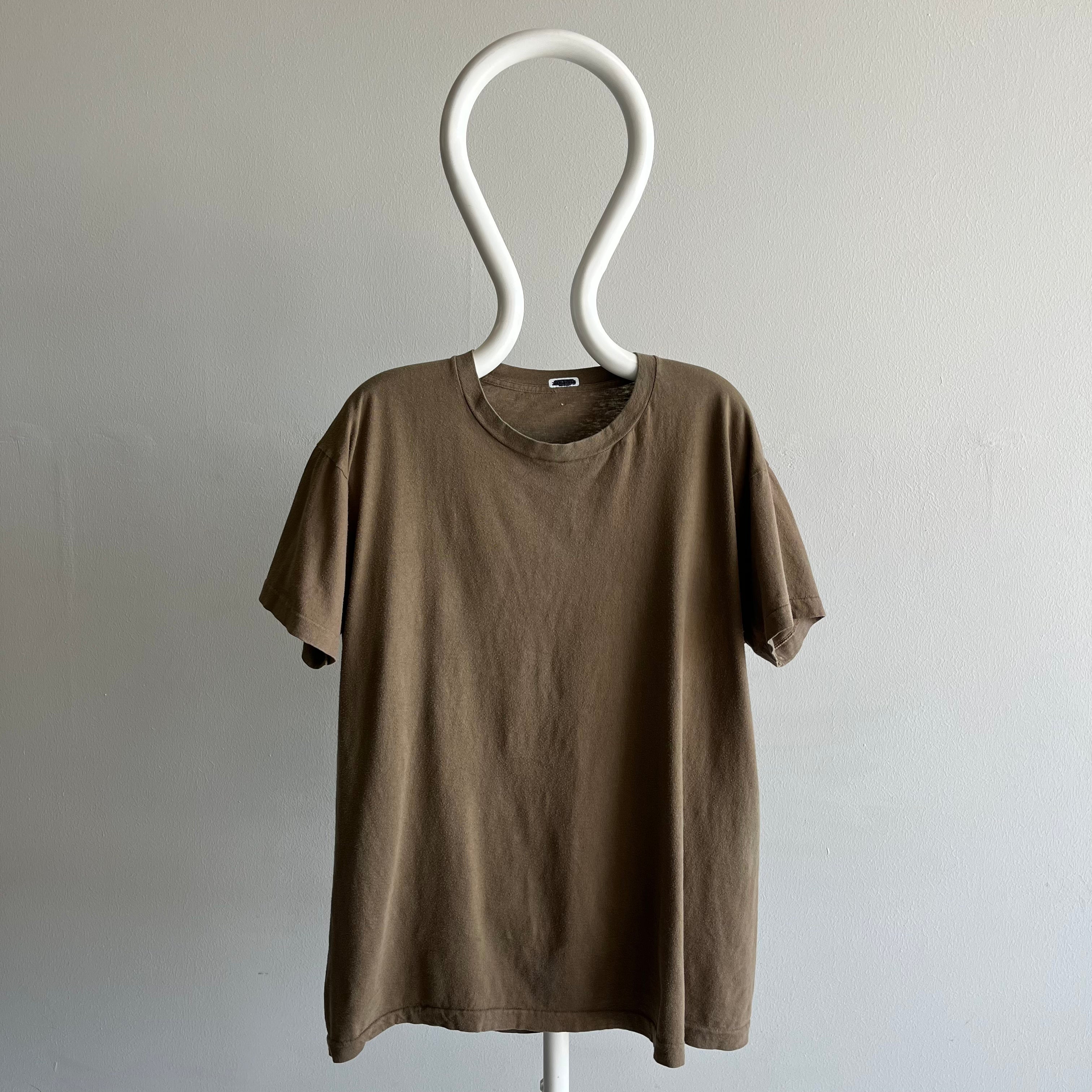 1980s Army Brown Cotton T-Shirt