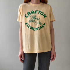 1970s Light Sand/Yellow Crafton Elementary T Shirt