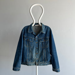 1980s John Paul Goebel Nicely Worn Denim Jean Jacket (Missing Bottom Button)