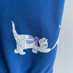 1980s Cats and Ribbons Wrap Around Sweatshirt - OMG