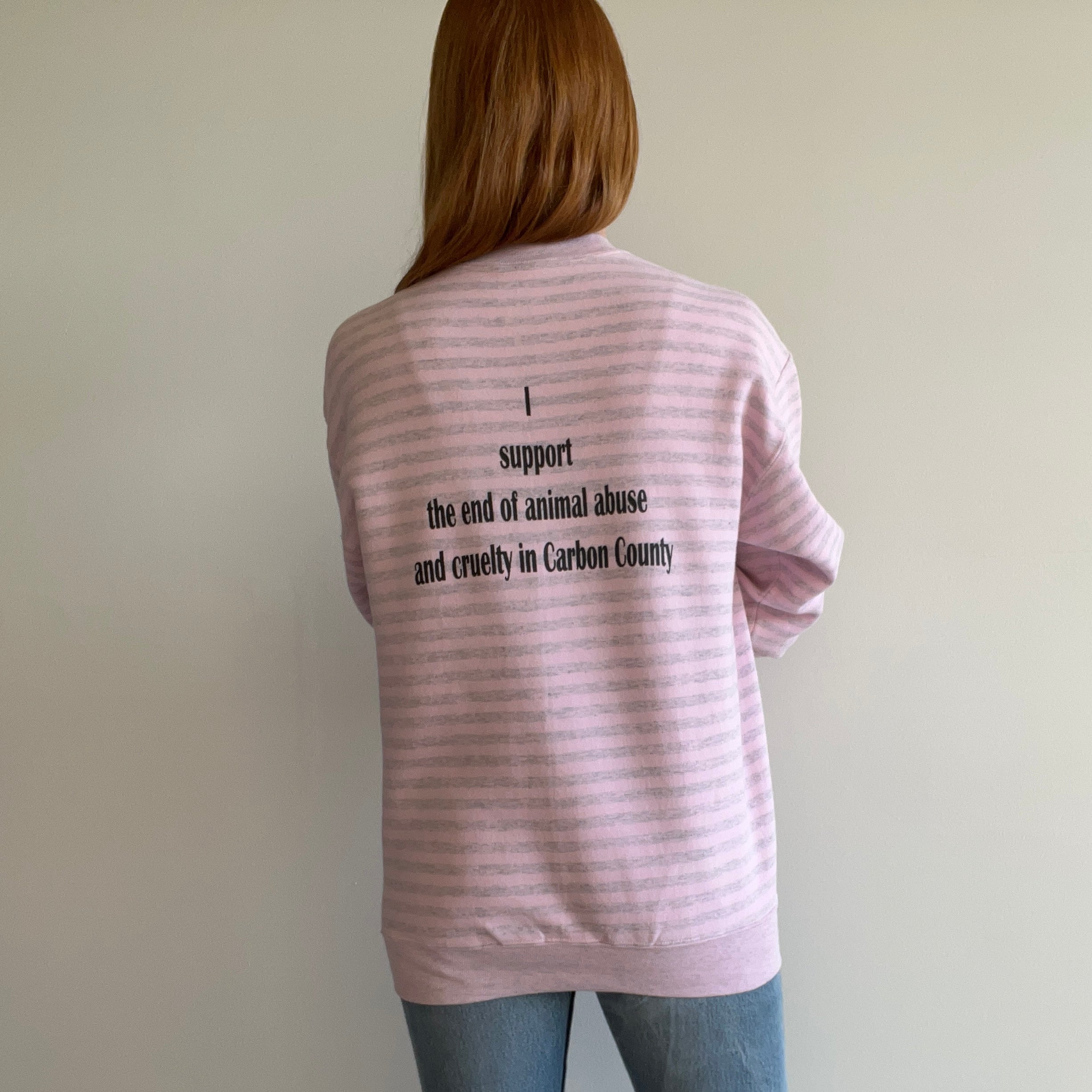 1980s Carbon County Friends of Animals - Adopt Don't Shop Sweatshirt - The Backside!