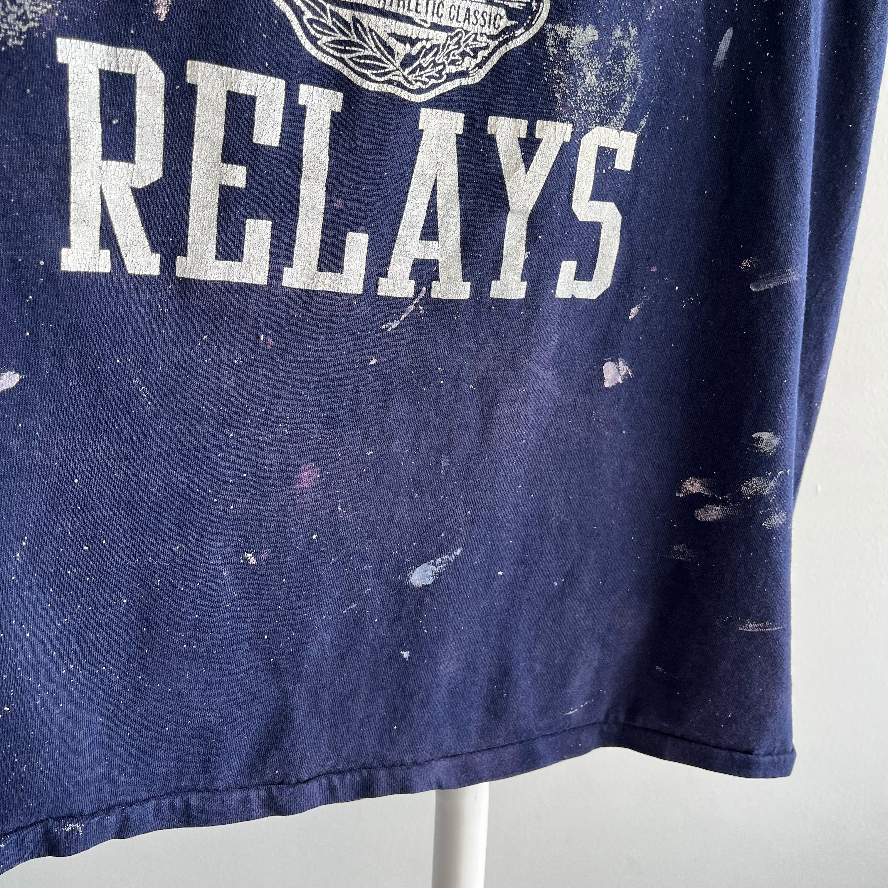 1970s Drake Relay Epically Paint Splattered T-Shirt by RUSSELL!!!!!!!!