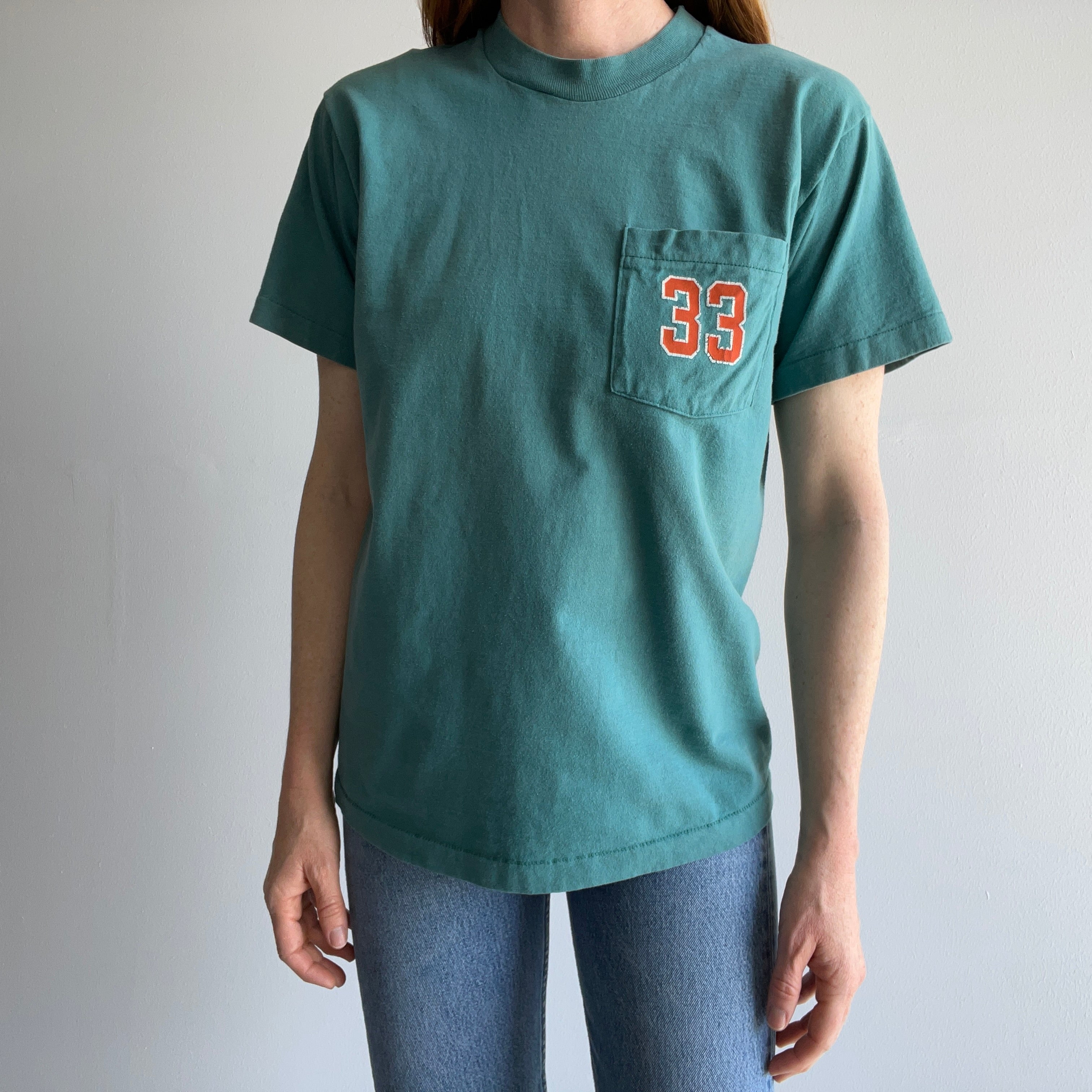 1980/90s No 33 Pocket T-Shirt - Miami Dolphins??