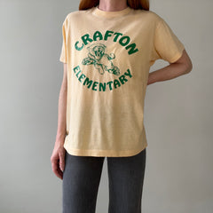 1970s Light Sand/Yellow Crafton Elementary T Shirt