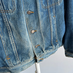 1980s John Paul Goebel Nicely Worn Denim Jean Jacket (Missing Bottom Button)