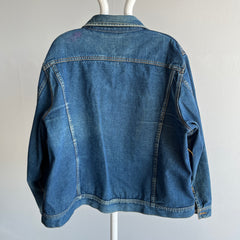 1980s John Paul Goebel Nicely Worn Denim Jean Jacket (Missing Bottom Button)