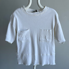 1980s Unusal Double Pocket Knit Cotton T-Shirt