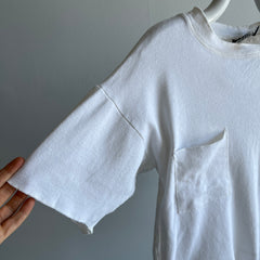 1980s Unusal Double Pocket Knit Cotton T-Shirt