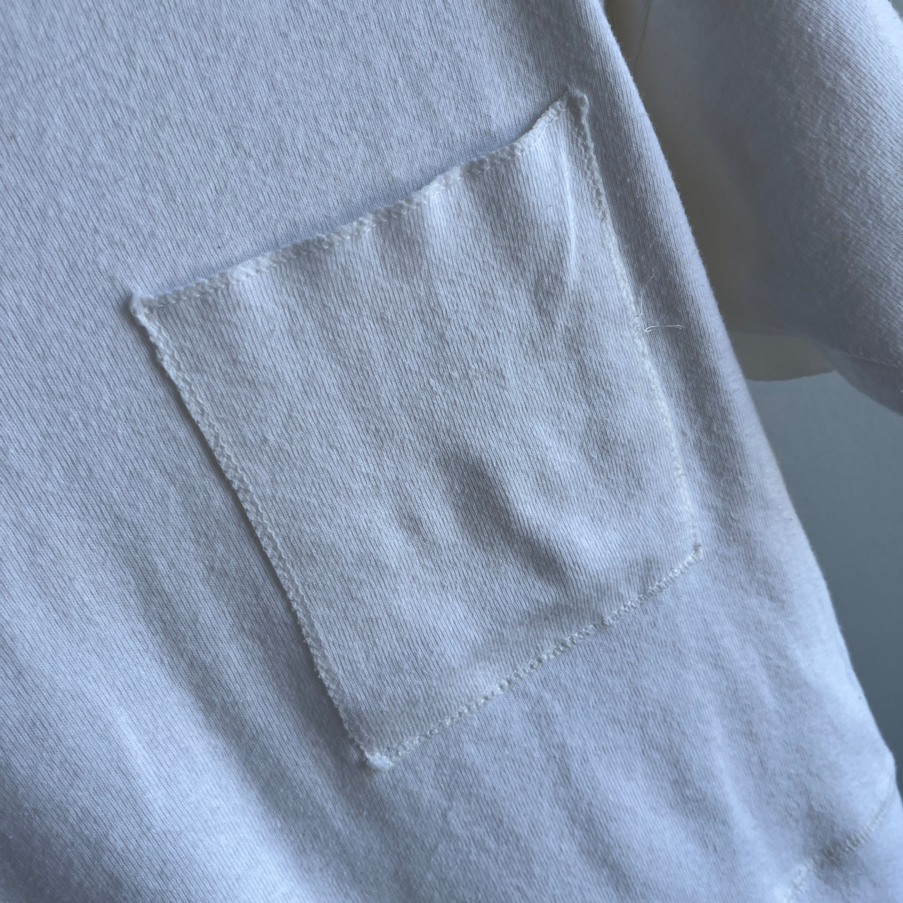 1980s Unusal Double Pocket Knit Cotton T-Shirt