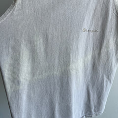 1980s Super Faded and Bleach Stained Cotton Tank by Champion Brand - USA Made