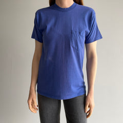 1980s Classic Royal Blue Triangle Pocket T-Shirt