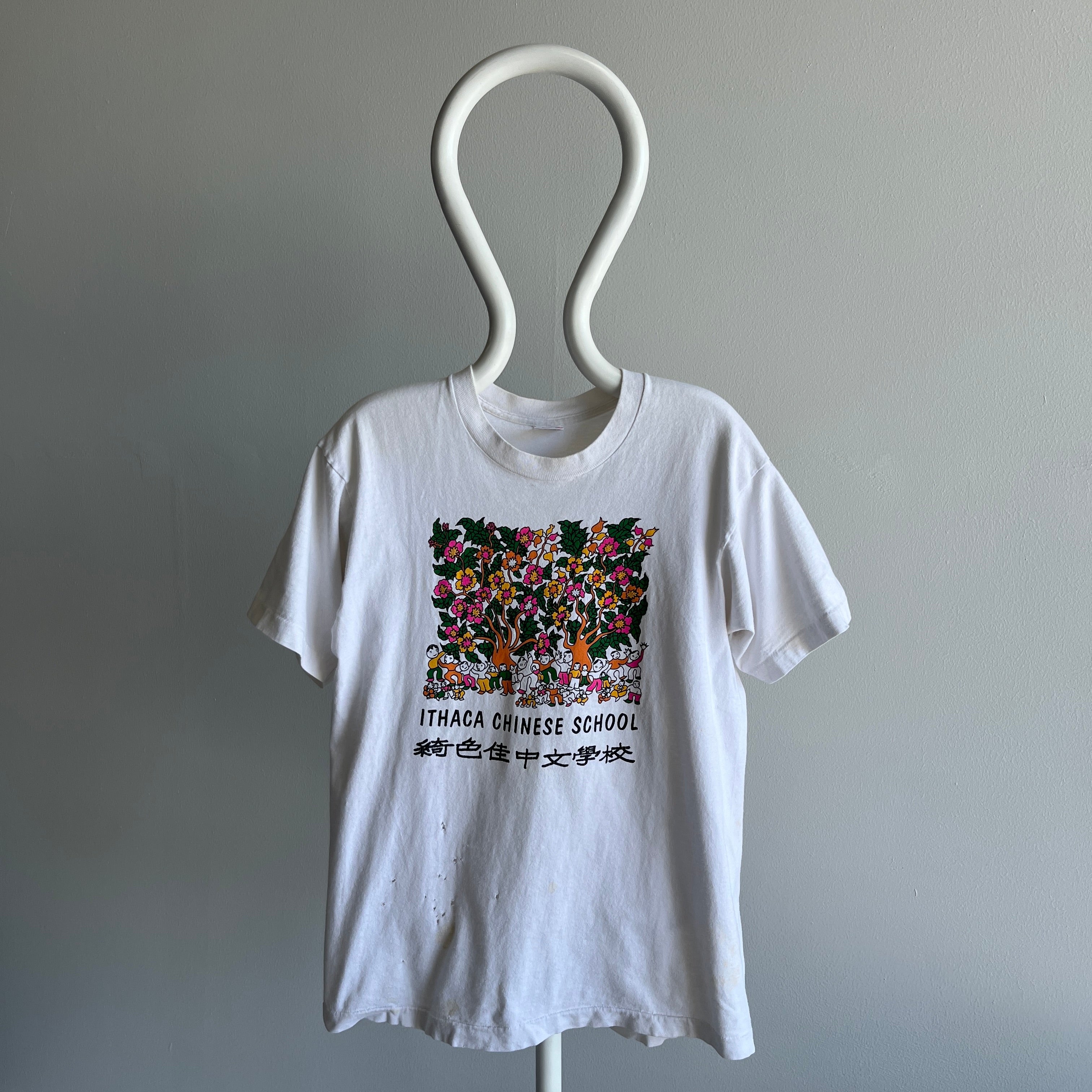 1980s Ithaca Chinese School Destroyed T-Shirt (Personal Collection Piece)