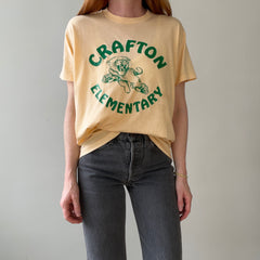 1970s Light Sand/Yellow Crafton Elementary T Shirt