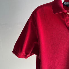 1980s USA Made Ralph Lauren Polo Shirt in a Rich Red