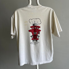 1970s Safetran Front and Red Caboose Back Ecru Aged T-Shirt