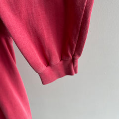 1990s Super Soft and Slouchy Faded Red to Salmon-ish Long Sleeve Cotton Shirt