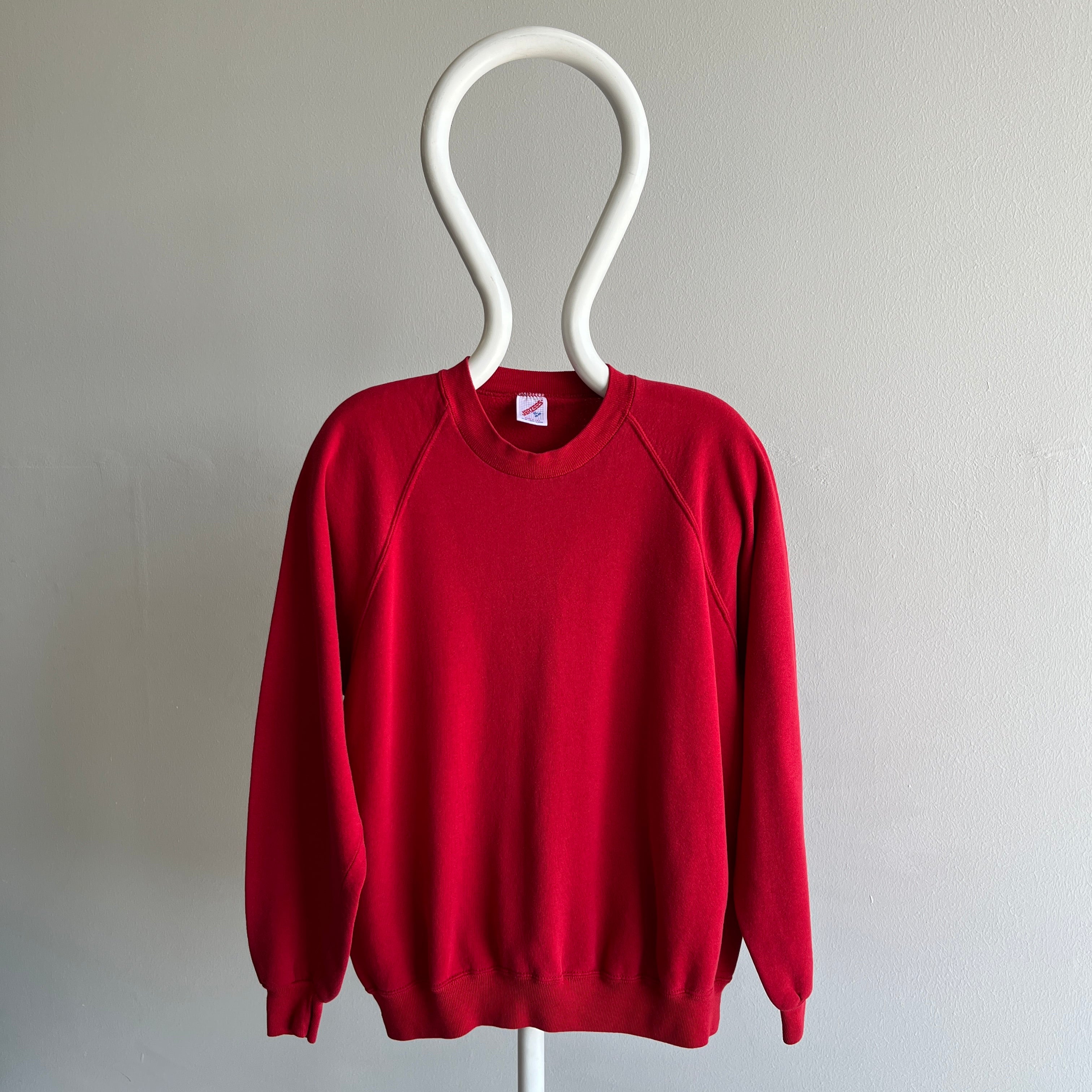 1980s Blank Red Jerzees Raglan Sweatshirt