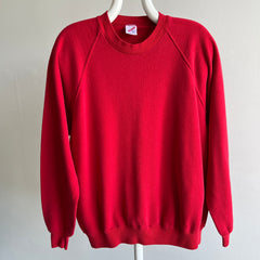 1980s Blank Red Jerzees Raglan Sweatshirt