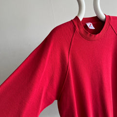 1980s Blank Red Jerzees Raglan Sweatshirt