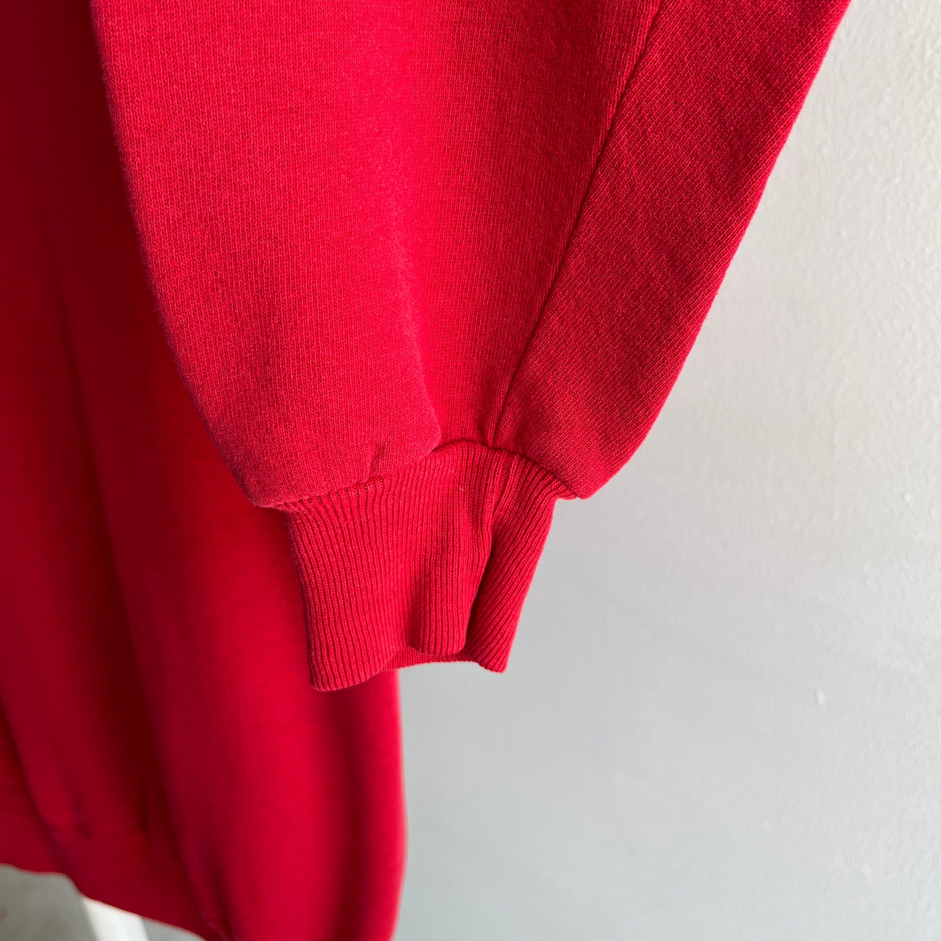 1980s Blank Red Jerzees Raglan Sweatshirt