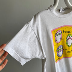 1990 Beach Feet Nicely Thinned Out Cotton T-Shirt