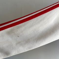 1980s Red (off) White and Blue Triple Stripe Super Duper Soft Zip Up