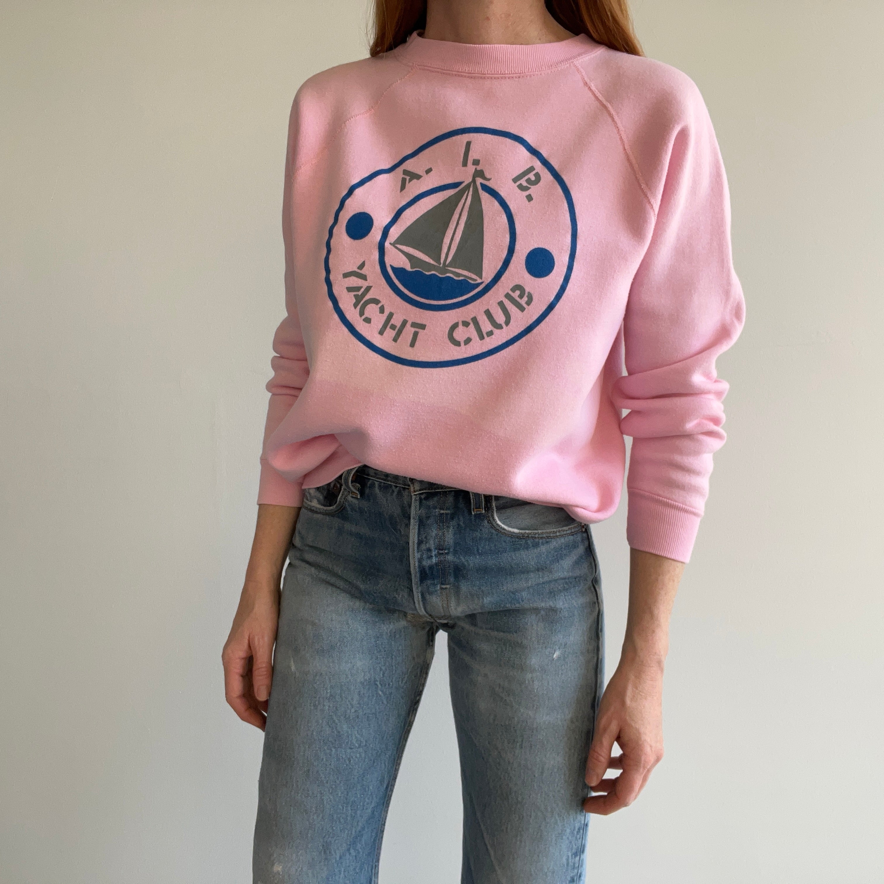 1980s A. I. B. Yacht Club Sun Faded Sweatshirt