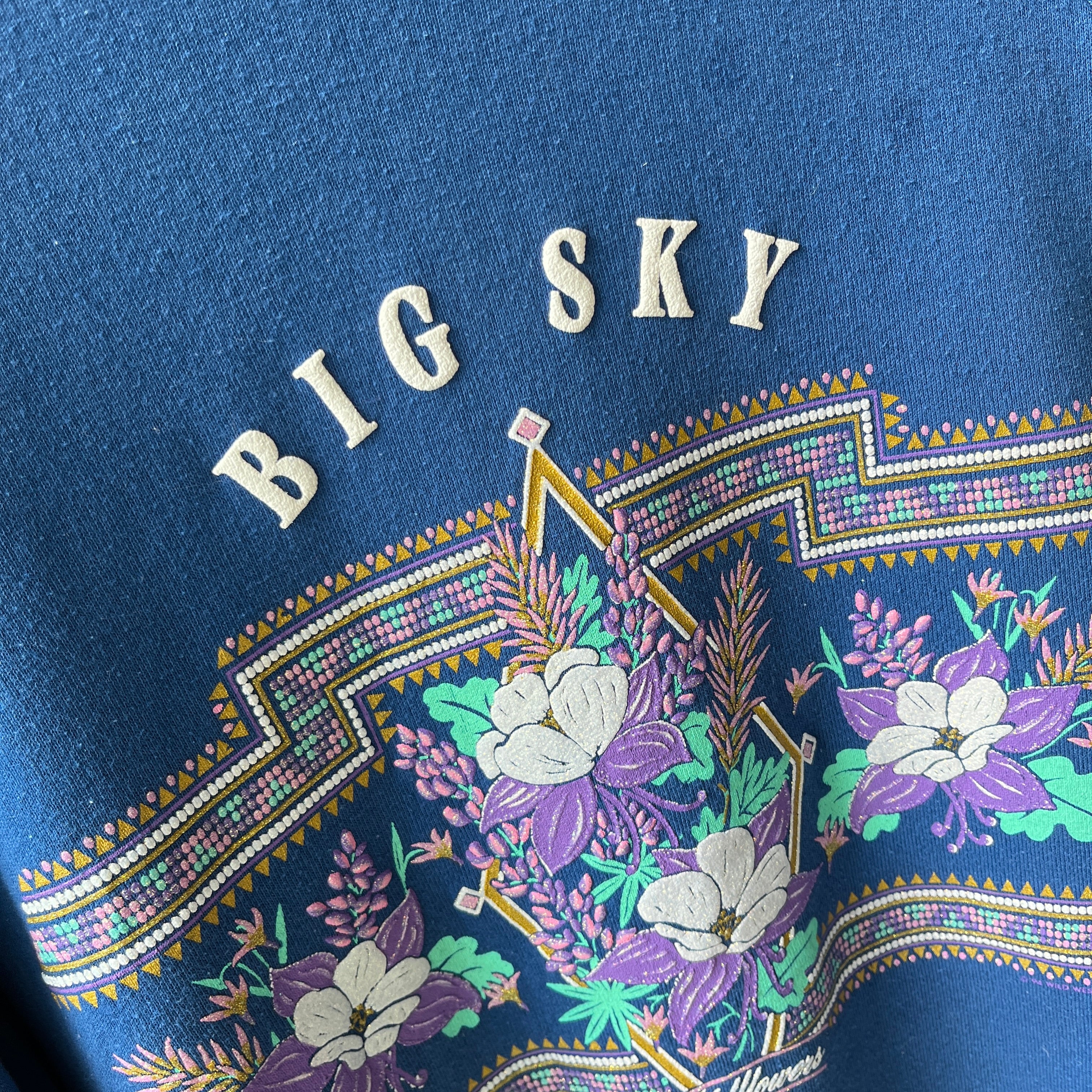 1994 Big Sky Wildflowers Sweatshirt - Very 90s Grandma Chic