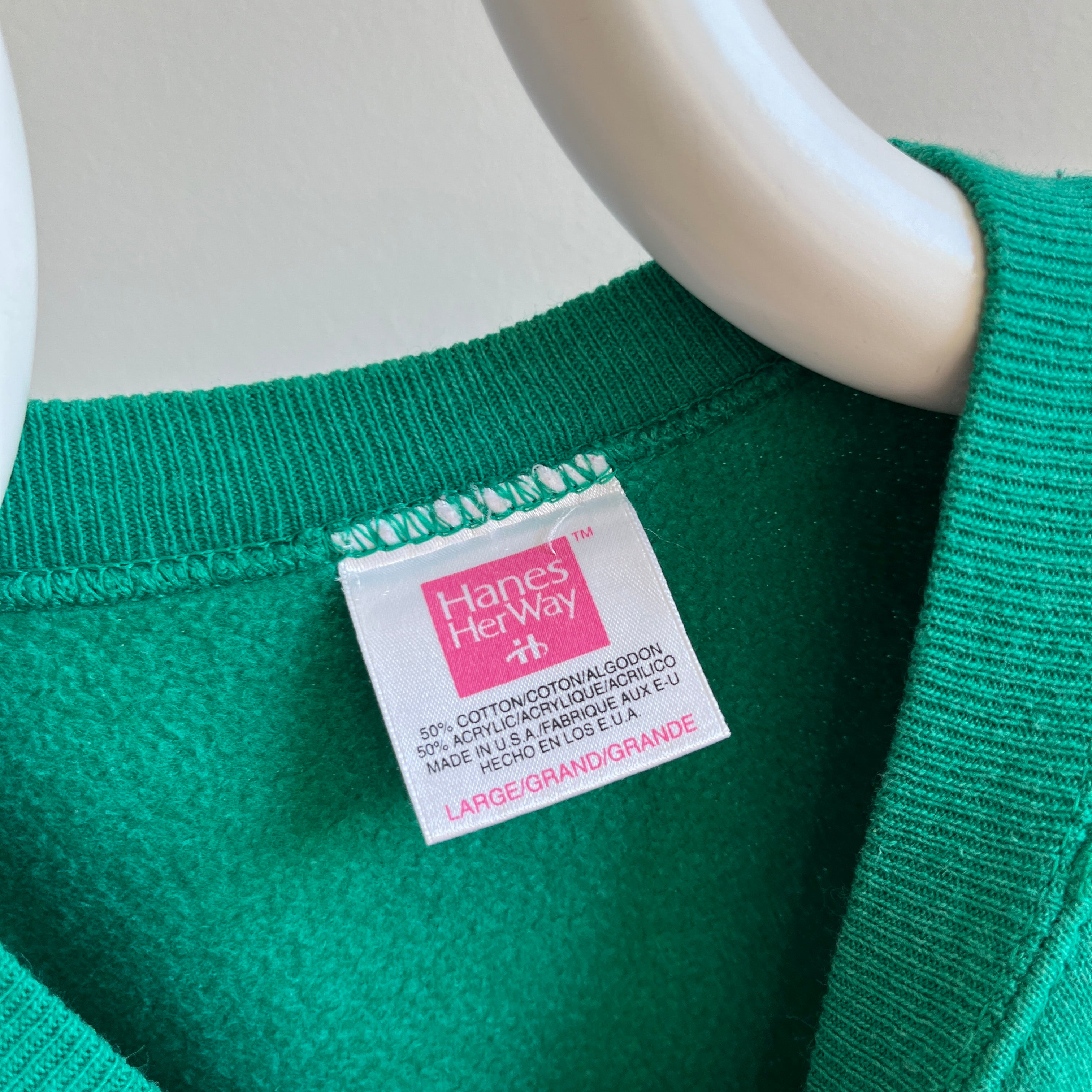 1980/90s HHW Faded Kelly Green Sweatshirt