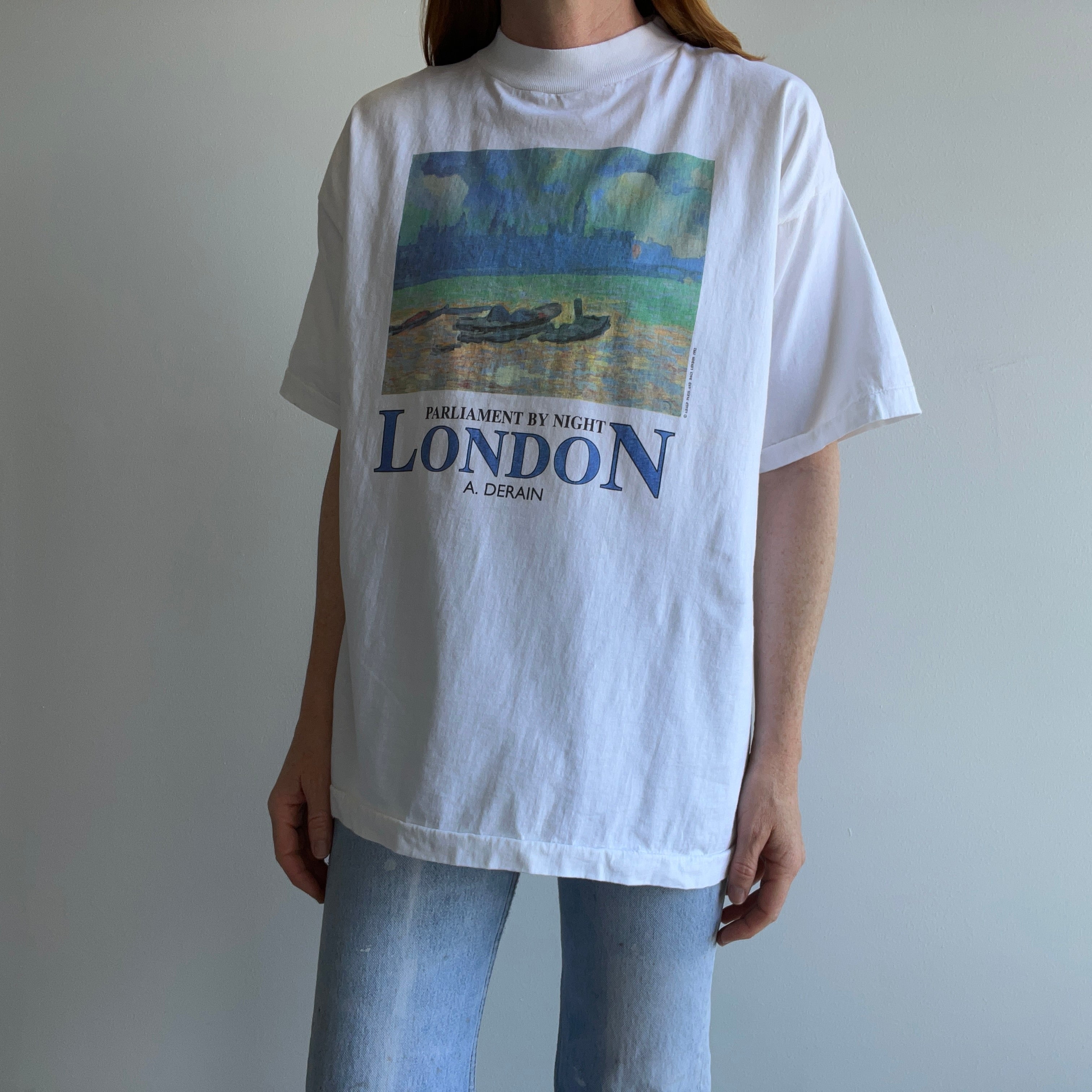 1992 Parliament by Night LONDON - impressionist cotton t-shirt