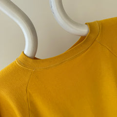 1970s Sunshine Marigold Yellow Soft and Cozy Warm Up Sweatshirt (Short Sleeve)