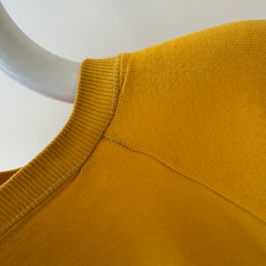 1970s Sunshine Marigold Yellow Soft and Cozy Warm Up Sweatshirt (Short Sleeve)