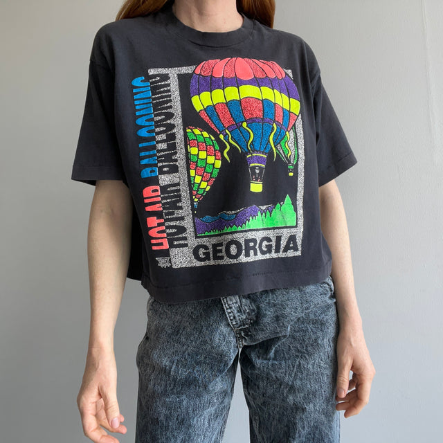 1980s Hot Air Ballooning Georgia Cropped T-Shirt