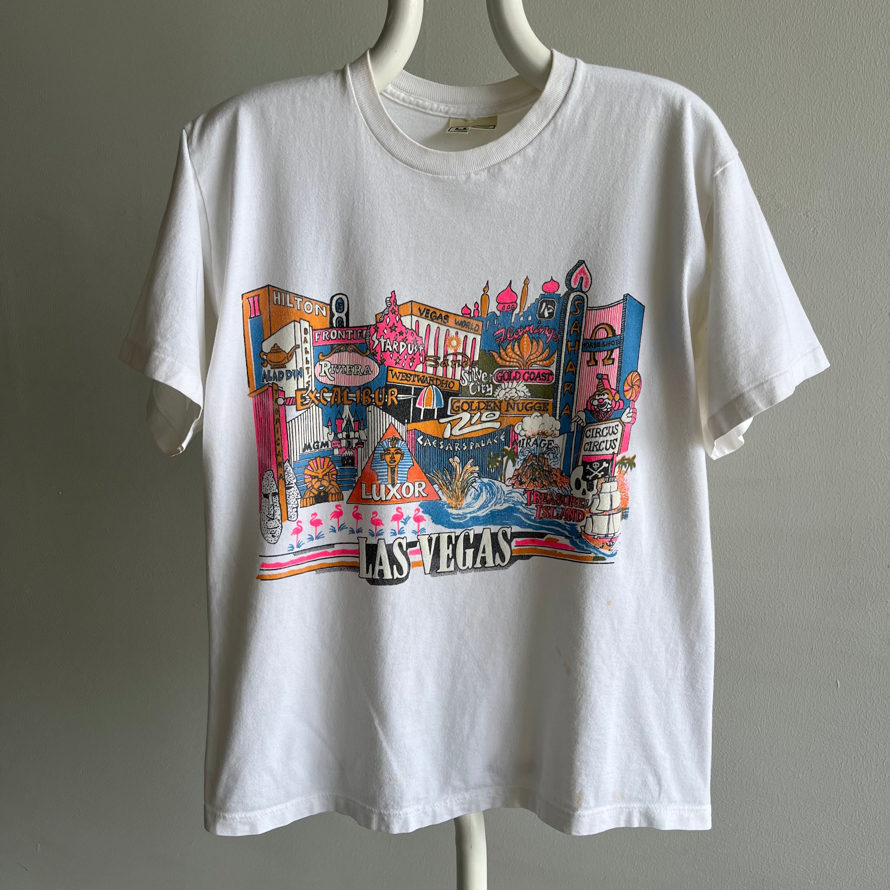 1990s Las Vegas Tourist Tee on an L.L. Bean Cotton T-Shirt - WOW