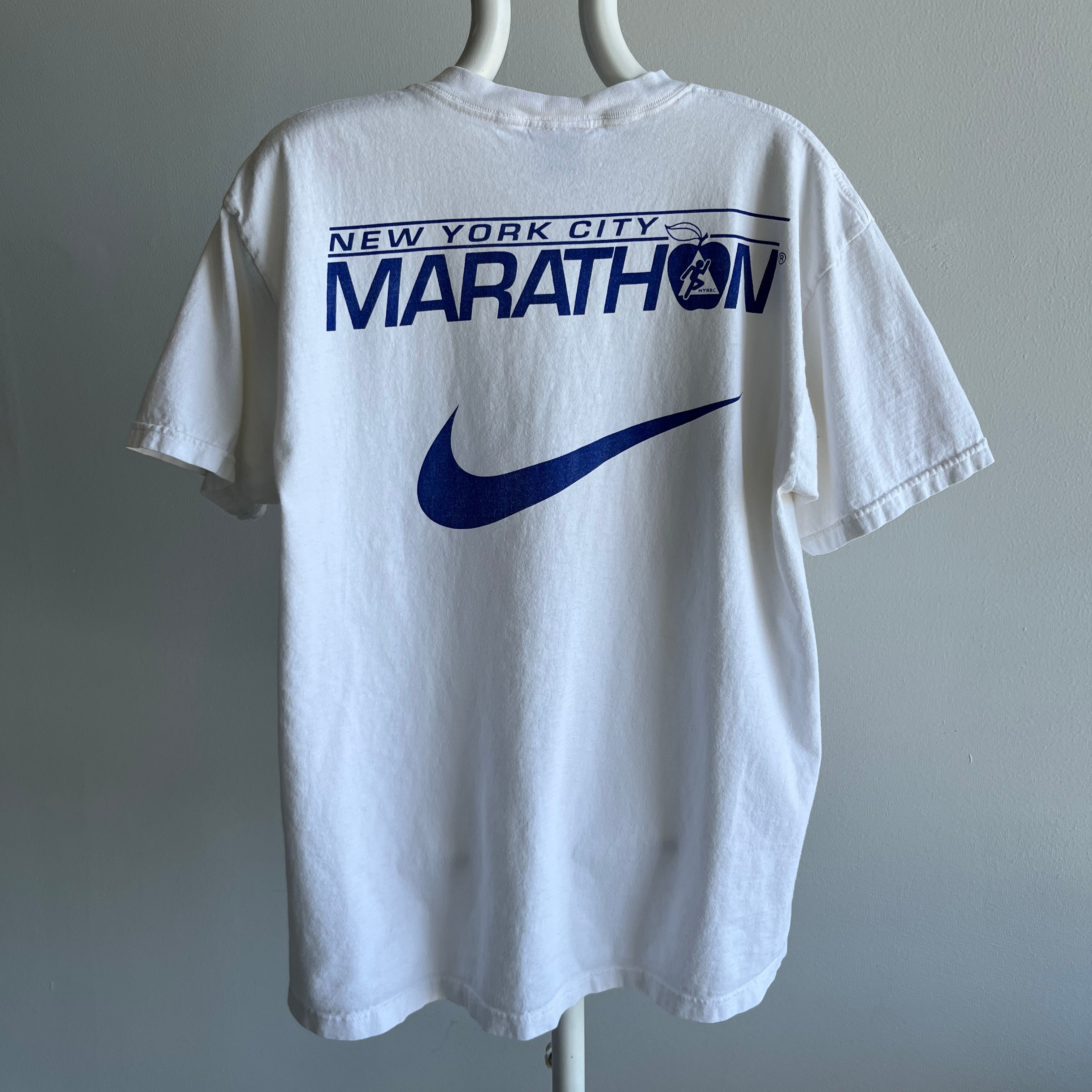 1995 USA Nike Brand NYC Marathon Front and Back T-Shirt