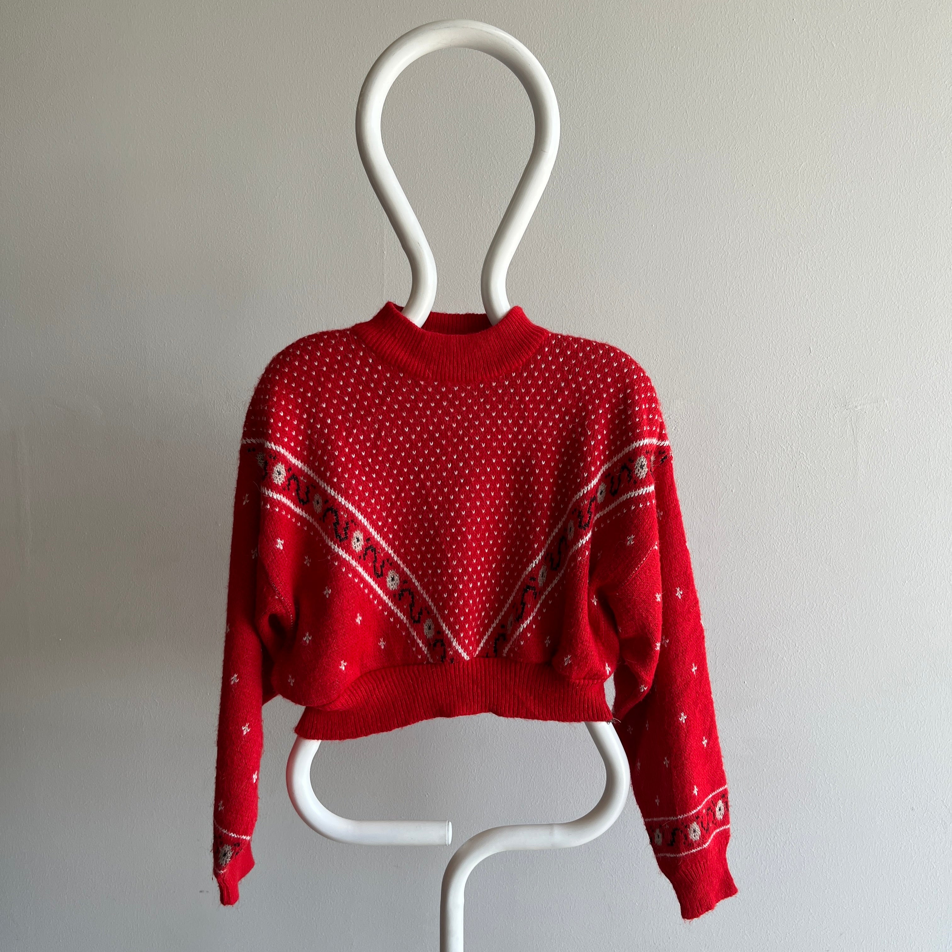 1970/80s Reworked Cropped Acrylic Sweater