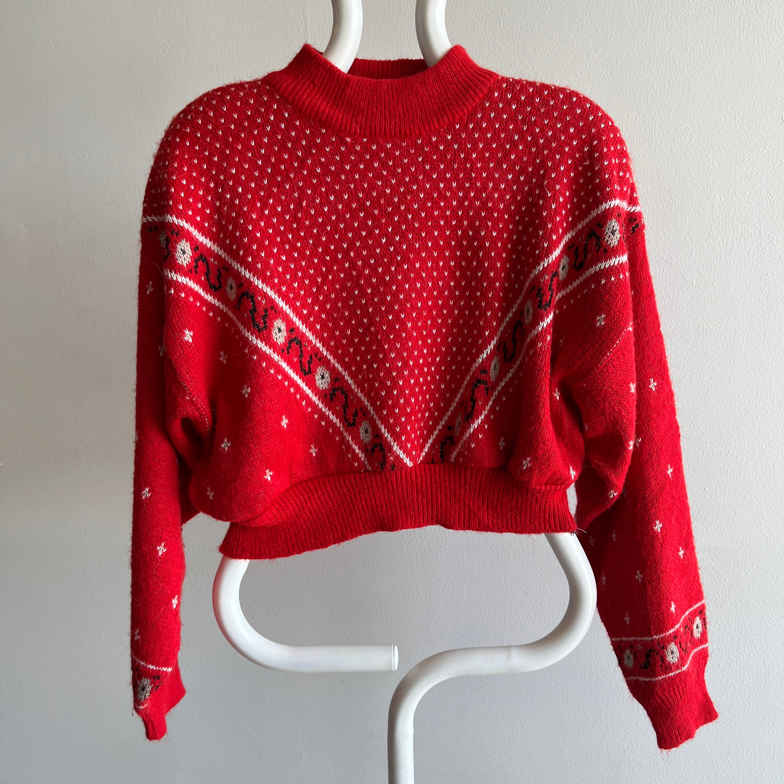 1970/80s Reworked Cropped Acrylic Sweater