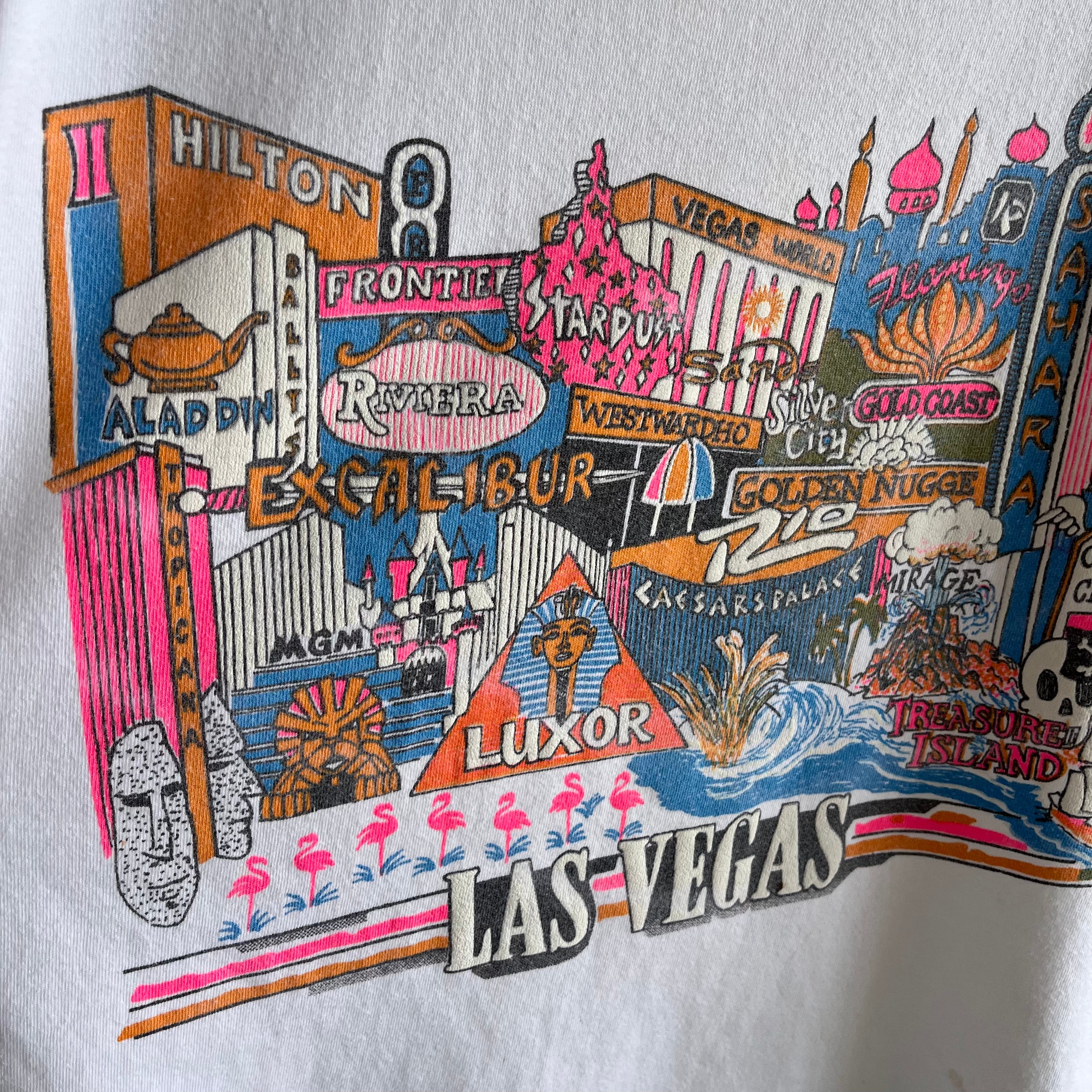 1990s Las Vegas Tourist Tee on an L.L. Bean Cotton T-Shirt - WOW