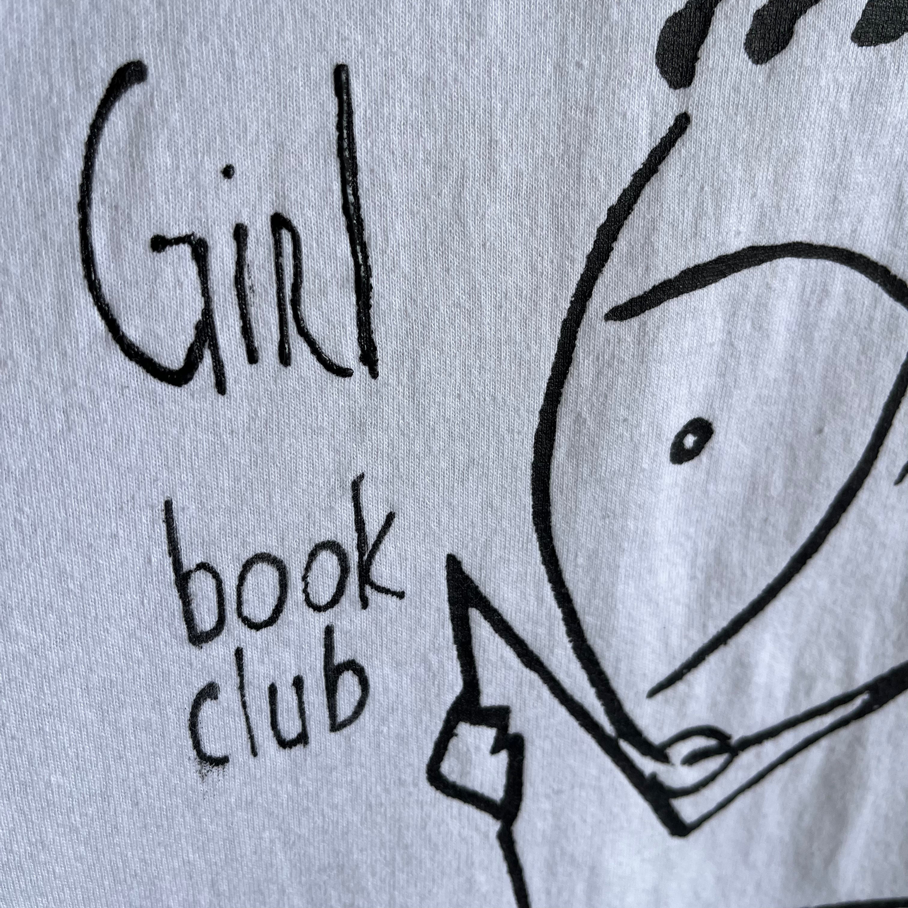 1980s Go On Girl Book Club with Puffy Paint DIY Writing on the Back