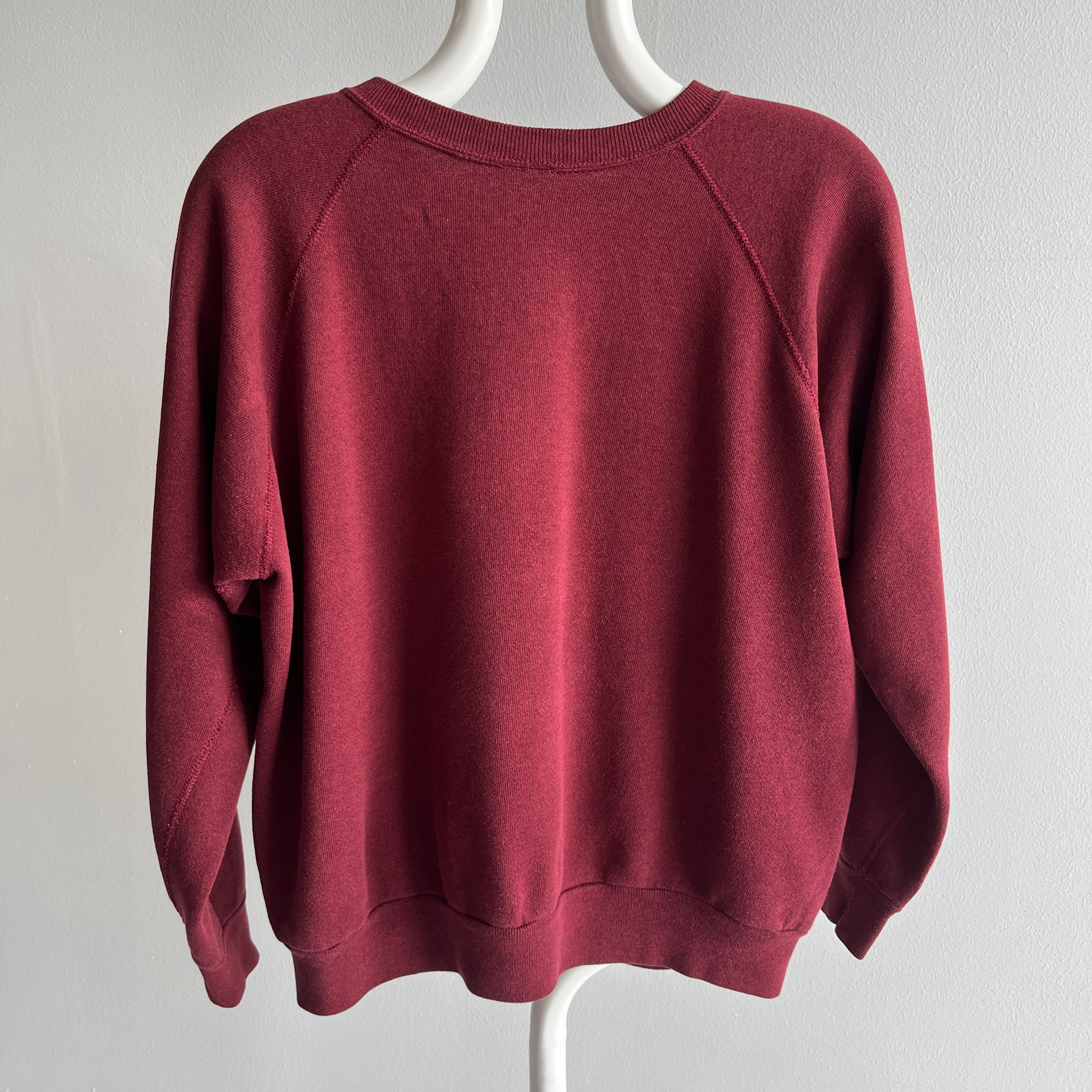 1980s Burgundy/Wine Raglan Sweatshirt