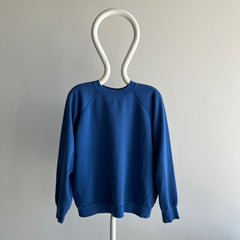 1980s Blank Blue Raglan - Soft and Wonderful