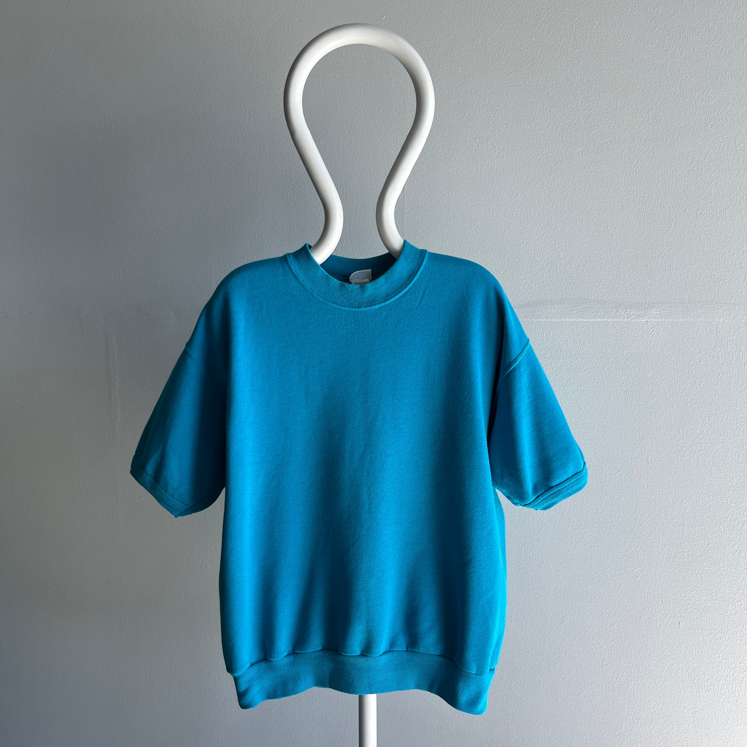 1990s Barely Worn Bright Blue Warm Up Sweatshirt