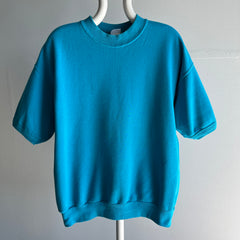 1990s Barely Worn Bright Blue Warm Up Sweatshirt