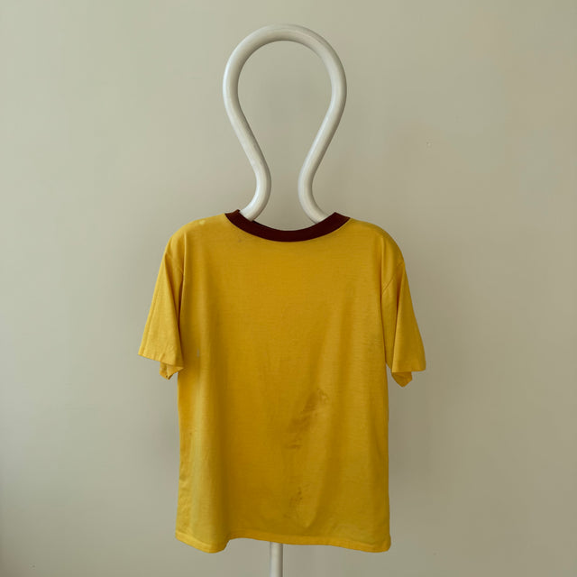 1970s Two Tone Super Stained Dumpster Chic Quiet Luxury Thinned Out T-Shirt