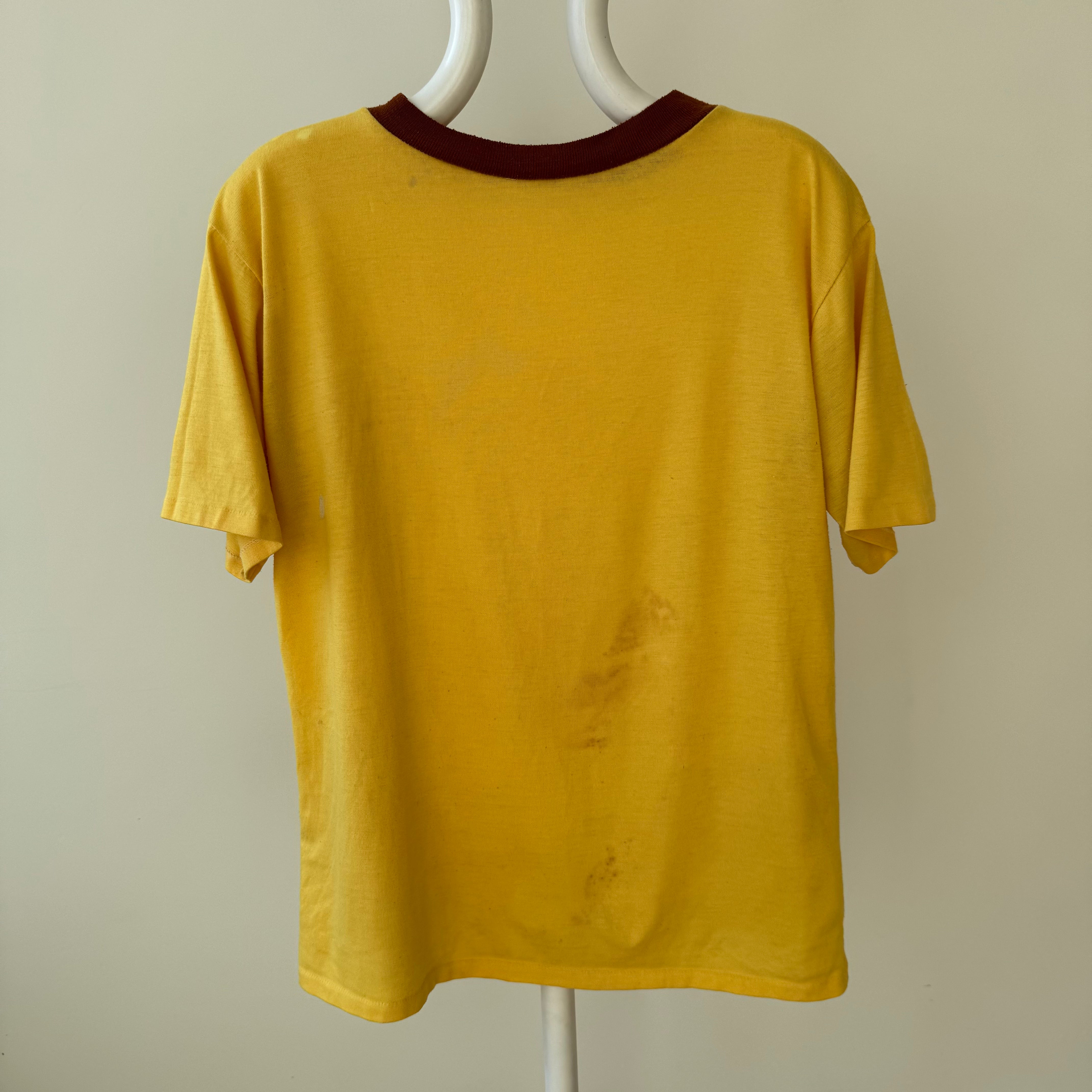 1970s Two Tone Super Stained Dumpster Chic Quiet Luxury Thinned Out T-Shirt